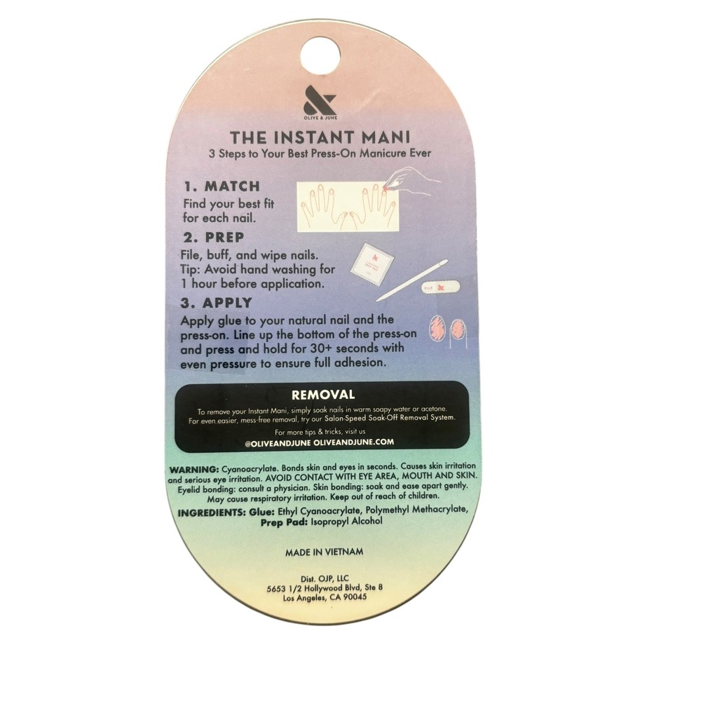 Olive and June Night Sky‎ Velvet French Almond Medium Press On Nails 32ct NEW - Picture 3 of 3